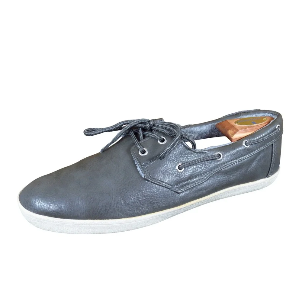 GBX Lott Men Oxford Sneakers Size 11 Daily Wear Dark Gray Vulcanized Slip-On